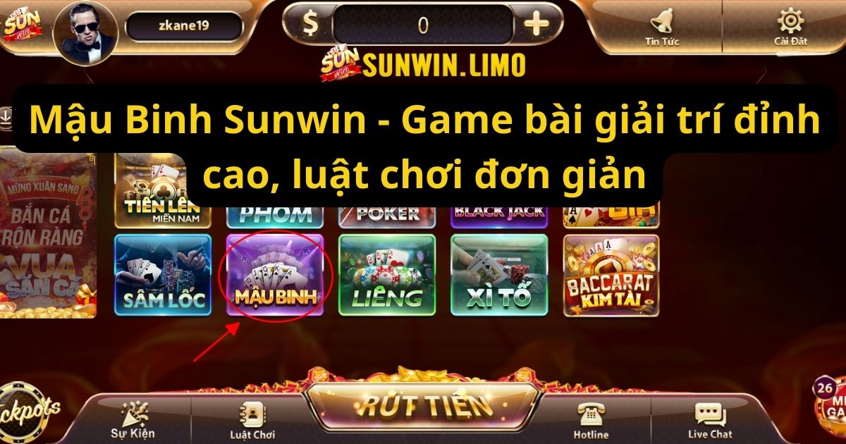 Mậu Binh Sunwin - Game bài giải trí đỉnh cao, luật chơi đơn giản